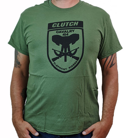 CLUTCH (Elephant Riders) Olive Men's T-Shirt