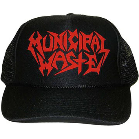 MUNICIPAL WASTE (Wasted) Black & Red Trucker Hat