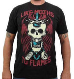 LIKE MOTHS TO FLAMES (Skull Black) Men's T-Shirt